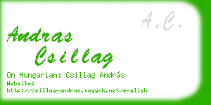 andras csillag business card